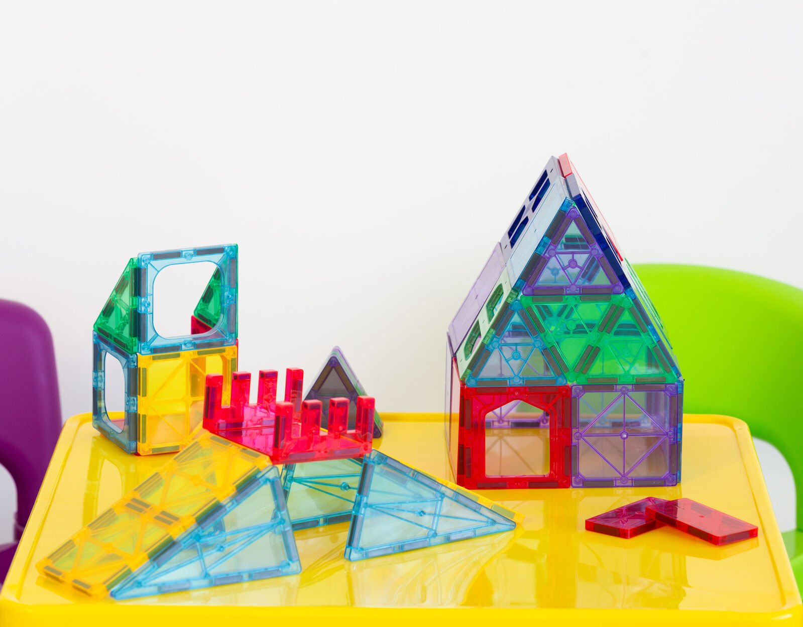 48 Pcs non-toxic STEM Educational, Durable Magnetic Tiles/Puzzle with Storage Bag Secondary image