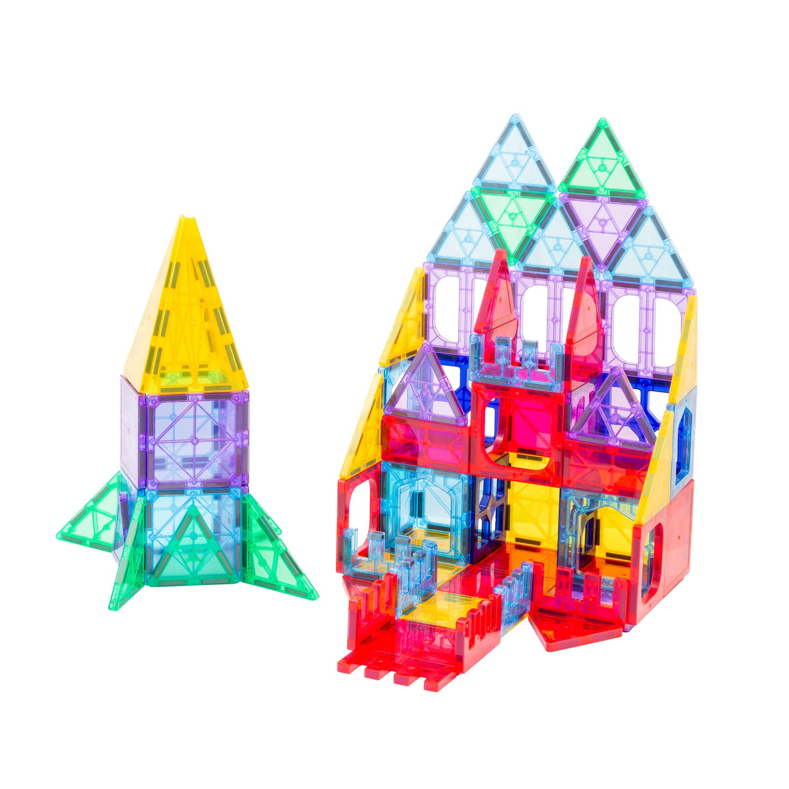 78 Pcs non-toxic STEM Educational, Durable Magnetic Tiles/Puzzle with Storage Bag Main image