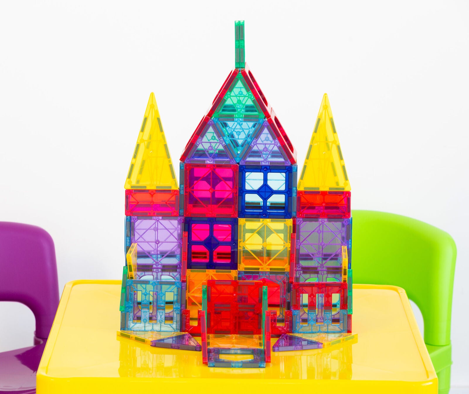 78 Pcs non-toxic STEM Educational, Durable Magnetic Tiles/Puzzle with Storage Bag Secondary image