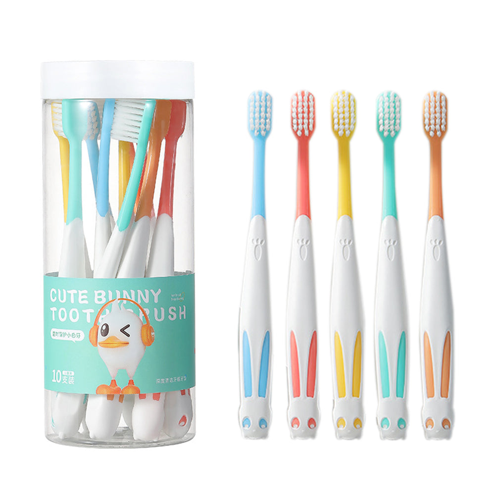 10 Pcs Set Rabbit Shape Super Soft Children's Toothbrushes for 2 to 8 Years Main image